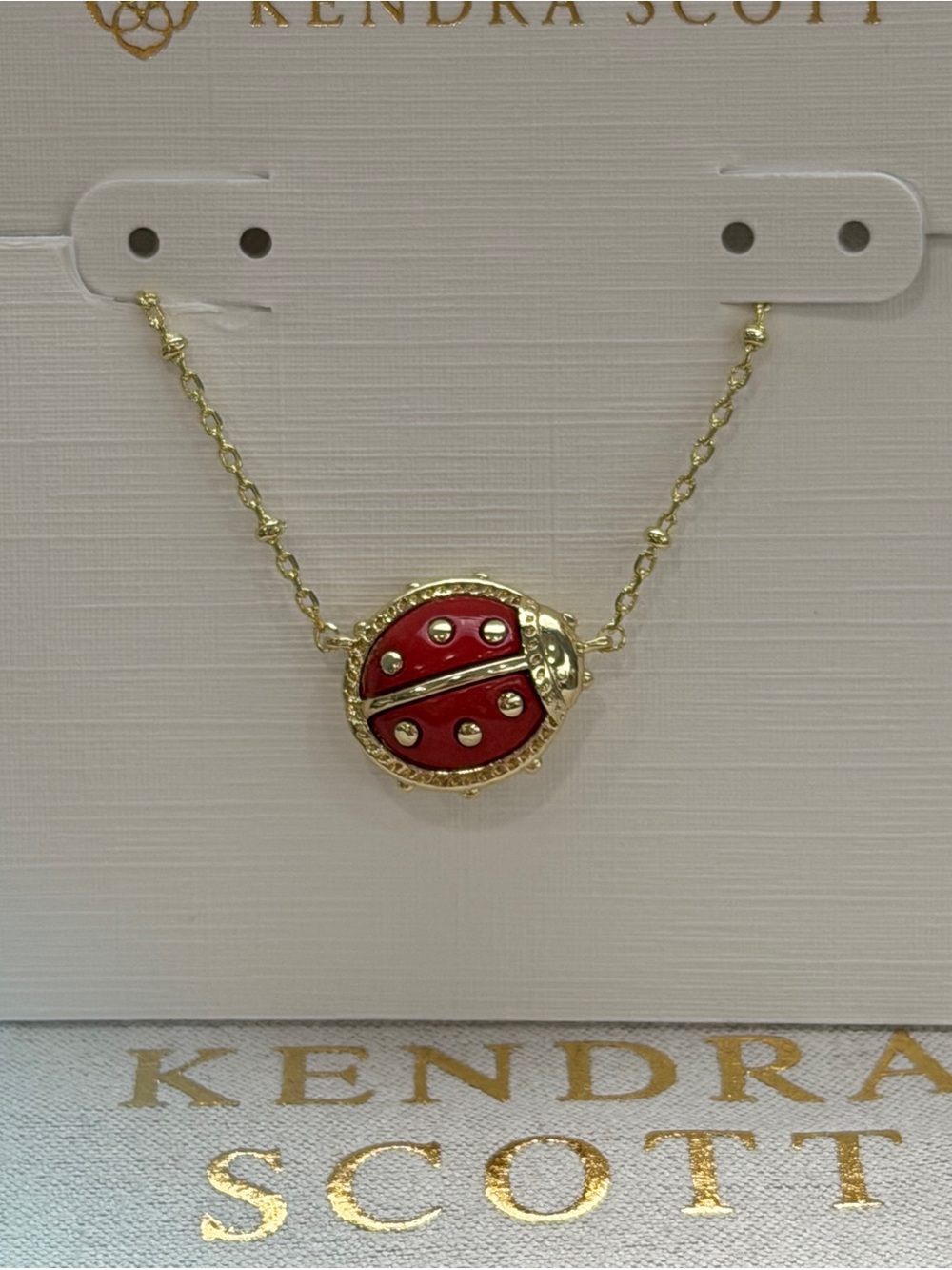 🏄♀️Kendra Scott Gold Red Ladybug Pendant Necklace